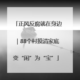 正风反腐就在身边｜88个村摸清家底变“闲”为“宝”