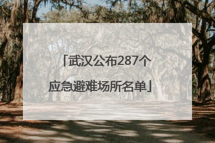 武汉公布287个应急避难场所名单