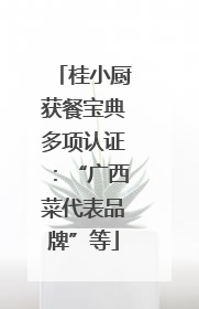 桂小厨获餐宝典多项认证：“广西菜代表品牌”等