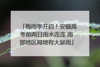 梅雨季开启！安徽高考前两日雨水连连 南部地区局地有大暴雨