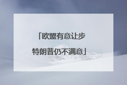 欧盟有意让步 特朗普仍不满意