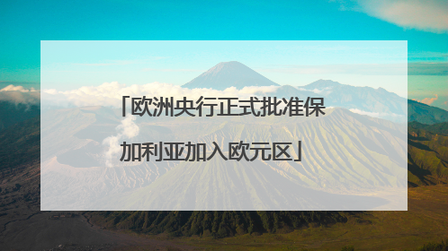 欧洲央行正式批准保加利亚加入欧元区