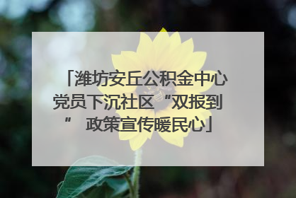潍坊安丘公积金中心党员下沉社区“双报到” 政策宣传暖民心