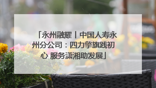 永州融耀丨中国人寿永州分公司：四力擎旗践初心 服务潇湘助发展