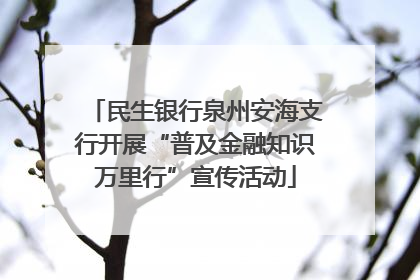 民生银行泉州安海支行开展“普及金融知识万里行”宣传活动