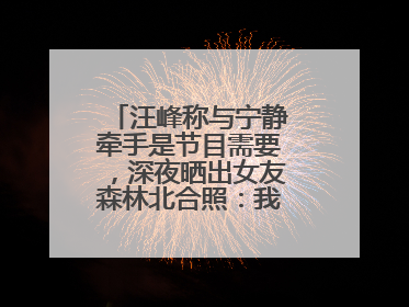汪峰称与宁静牵手是节目需要，深夜晒出女友森林北合照：我俩好着呢！