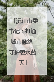 沅江市委书记：打通城市脉络 守护碧水蓝天