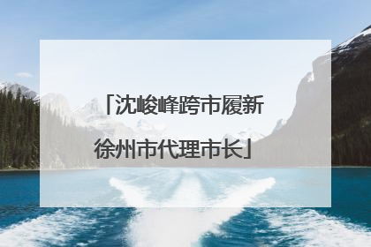 沈峻峰跨市履新徐州市代理市长