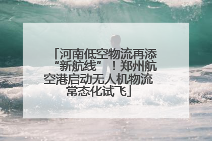 河南低空物流再添“新航线”！郑州航空港启动无人机物流常态化试飞