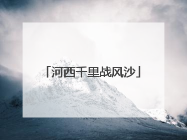 河西千里战风沙