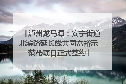 泸州龙马潭：安宁街道北滨路延长线共同富裕示范带项目正式签约