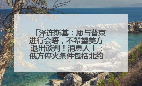泽连斯基：愿与普京进行会晤，不希望美方退出谈判！消息人士：俄方停火条件包括北约“书面”保证不东扩