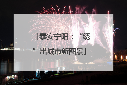 泰安宁阳：“绣”出城市新图景