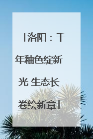 洛阳：千年釉色绽新光 生态长卷绘新章