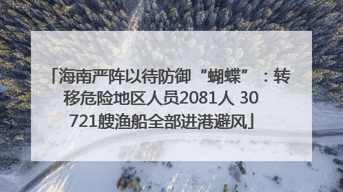 海南严阵以待防御“蝴蝶”：转移危险地区人员2081人 30721艘渔船全部进港避风