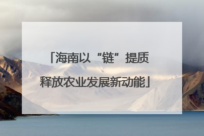 海南以“链”提质 释放农业发展新动能