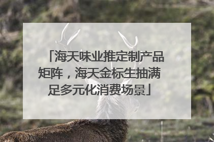 海天味业推定制产品矩阵，海天金标生抽满足多元化消费场景