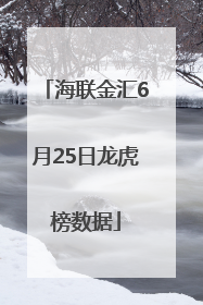 海联金汇6月25日龙虎榜数据
