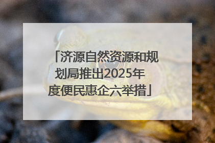 济源自然资源和规划局推出2025年度便民惠企六举措