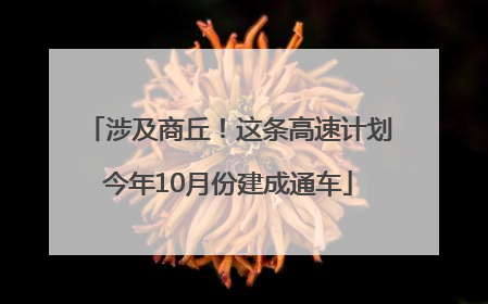 涉及商丘！这条高速计划今年10月份建成通车
