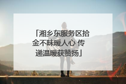 湘乡东服务区拾金不昧暖人心 传递温暖获赞扬