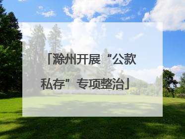 滁州开展“公款私存”专项整治