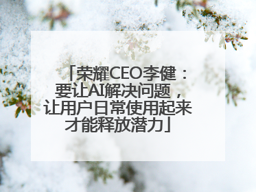 荣耀CEO李健：要让AI解决问题，让用户日常使用起来才能释放潜力