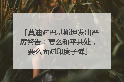 莫迪对巴基斯坦发出严厉警告：要么和平共处，要么面对印度子弹