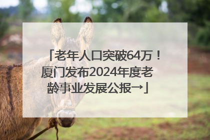 老年人口突破64万！厦门发布2024年度老龄事业发展公报→