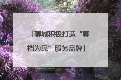聊城积极打造“聊档为民”服务品牌