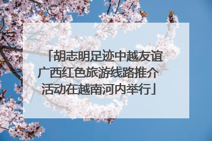胡志明足迹中越友谊广西红色旅游线路推介活动在越南河内举行