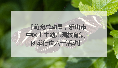萌宠总动员，乐山市中区土主幼儿园教育集团举行庆六一活动