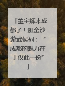 董宇辉来成都了！逛金沙游武侯祠：“成都的魅力在于仅此一份”
