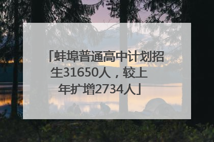 蚌埠普通高中计划招生31650人，较上年扩增2734人