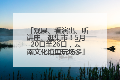观展、看演出、听讲座、逛集市！5月20日至26日，云南文化馆里玩场多