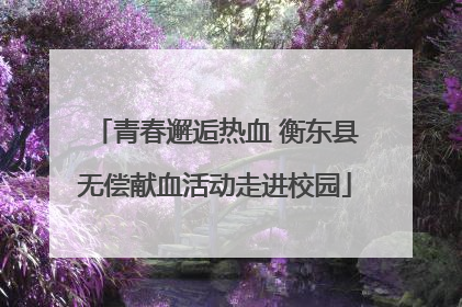 青春邂逅热血 衡东县无偿献血活动走进校园