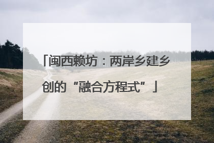 闽西赖坊：两岸乡建乡创的“融合方程式”