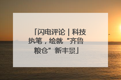 闪电评论｜科技执笔，绘就“齐鲁粮仓”新丰景