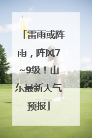 雷雨或阵雨，阵风7~9级！山东最新天气预报