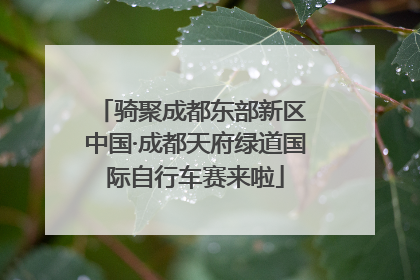 骑聚成都东部新区 中国·成都天府绿道国际自行车赛来啦