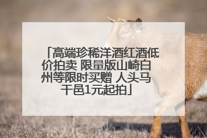 高端珍稀洋酒红酒低价拍卖 限量版山崎白州等限时买赠 人头马干邑1元起拍