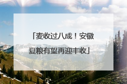 麦收过八成！安徽夏粮有望再迎丰收