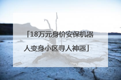 18万元身价安保机器人变身小区寻人神器