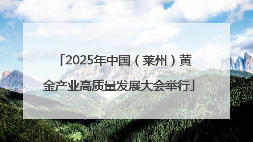 2025年中国（莱州）黄金产业高质量发展大会举行