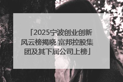 2025宁波创业创新风云榜揭晓 富邦控股集团及其下属公司上榜