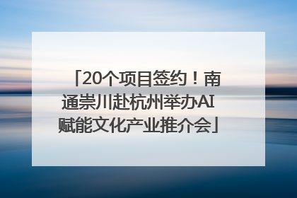 20个项目签约！南通崇川赴杭州举办AI赋能文化产业推介会