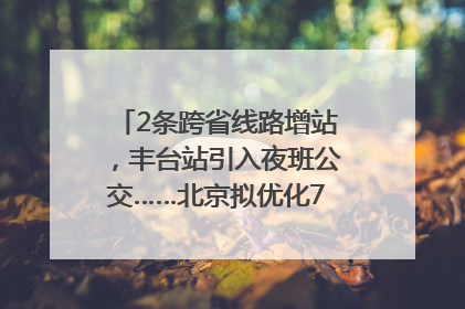 2条跨省线路增站，丰台站引入夜班公交……北京拟优化7条公交线！