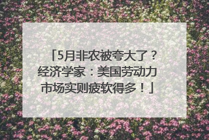 5月非农被夸大了？经济学家：美国劳动力市场实则疲软得多！