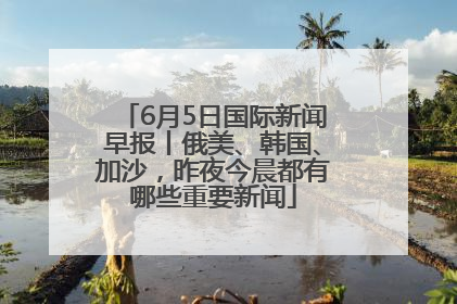 6月5日国际新闻早报丨俄美、韩国、加沙，昨夜今晨都有哪些重要新闻