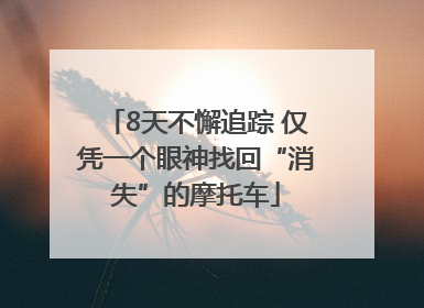 8天不懈追踪 仅凭一个眼神找回“消失”的摩托车